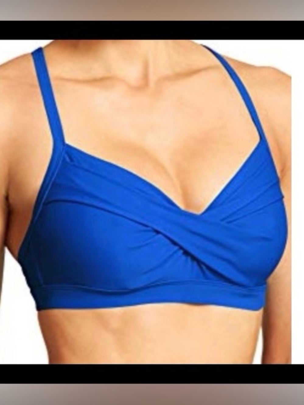 ATHLETA Twist Up Bikini Top 38 C/D Cobalt Blue $69 Retail